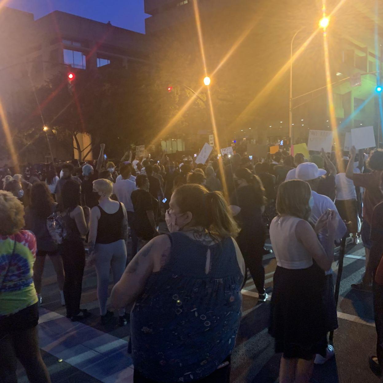 Protesters gather in downtown Louisville demanding justice for Breonna Taylor